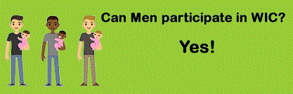 Can men participate in WIC? campaign poster